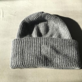 Pure Cashmere Hat Gray Women Winter Hat